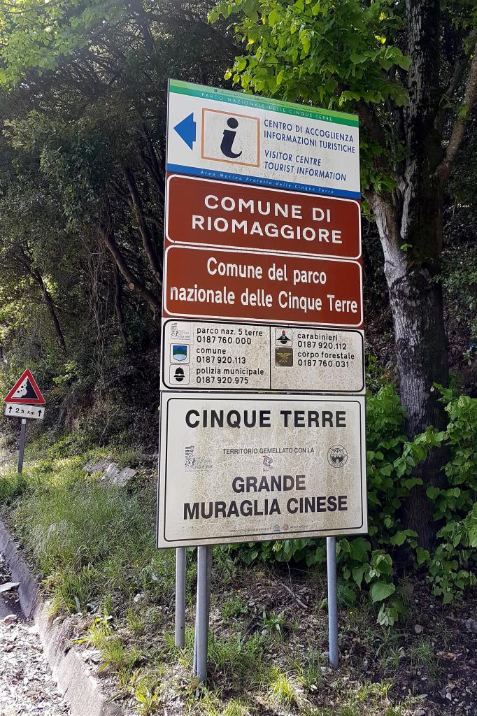 Le parc national des Cinque Terre est  jumelé avec la Muraille de Chine !!