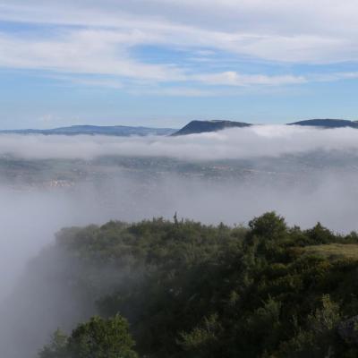 Le viaduc sort du brouillard après 1h30 d'attente ... la récompense !