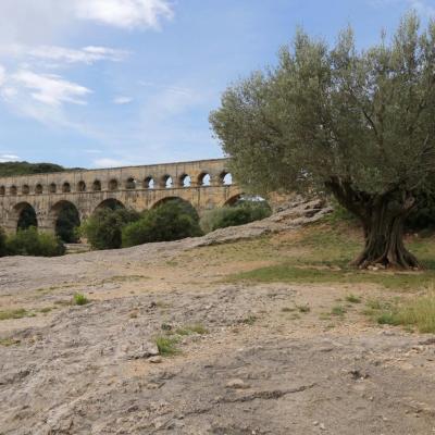 Arrivée sur le cadre prestigieux et naturel du Pont du Gard