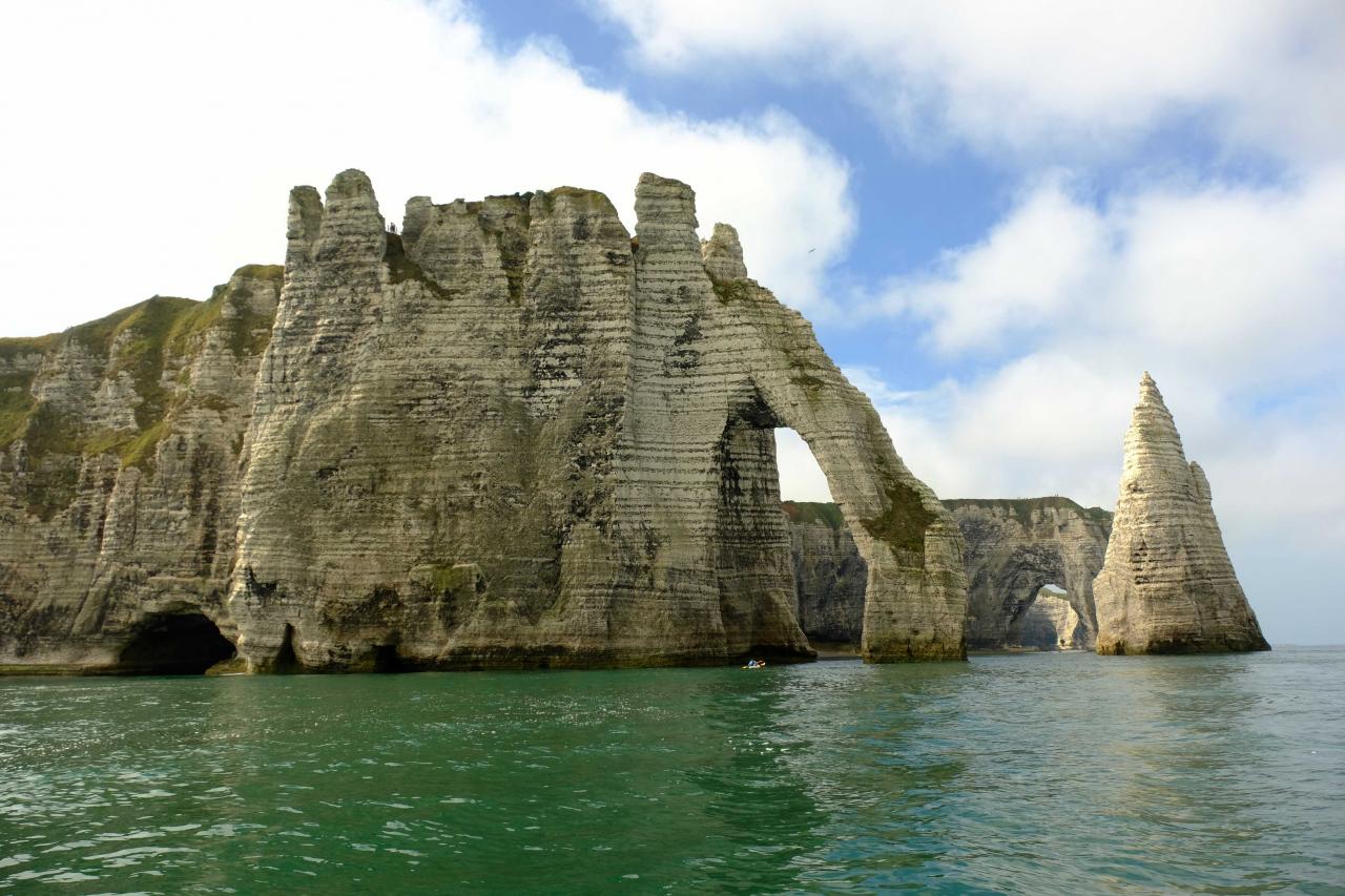 le trou à l'homme, les deux arches et l'aiguille creuse, à marée haute