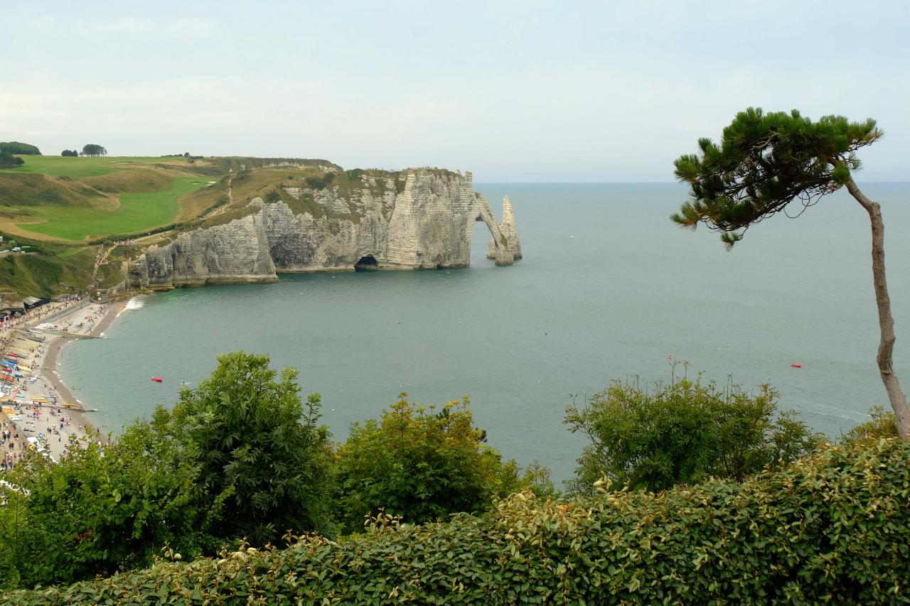 vue panoramique depuis les jardins d'Etretat