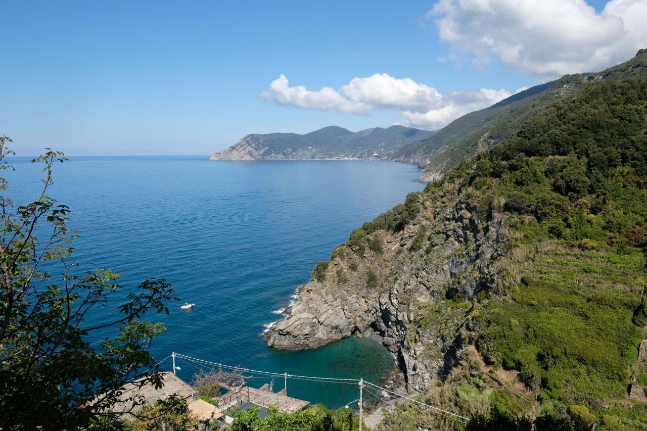 Corniglia est entourée de vigne et perché sur une falaise