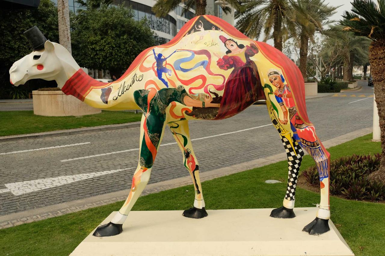 un des chameaux devant le Jumeirah beach hôtel