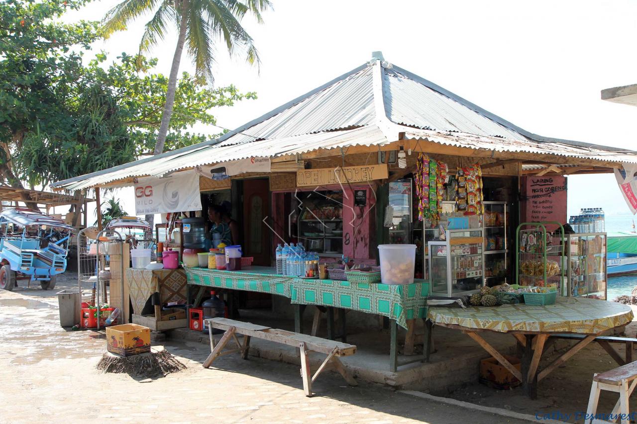 warong sur le port de Gili Air