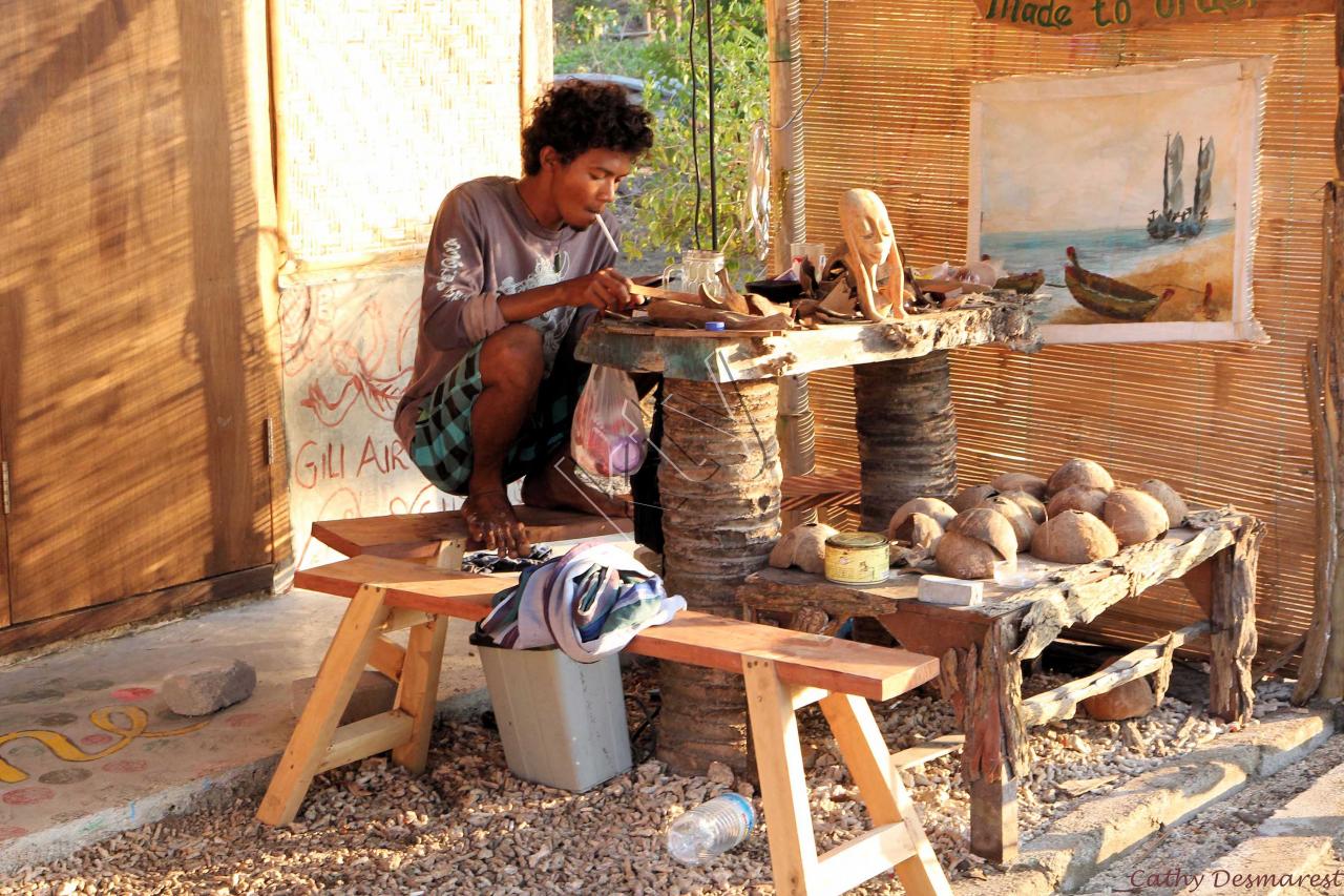 Beaucoup d'artisans sur l'île