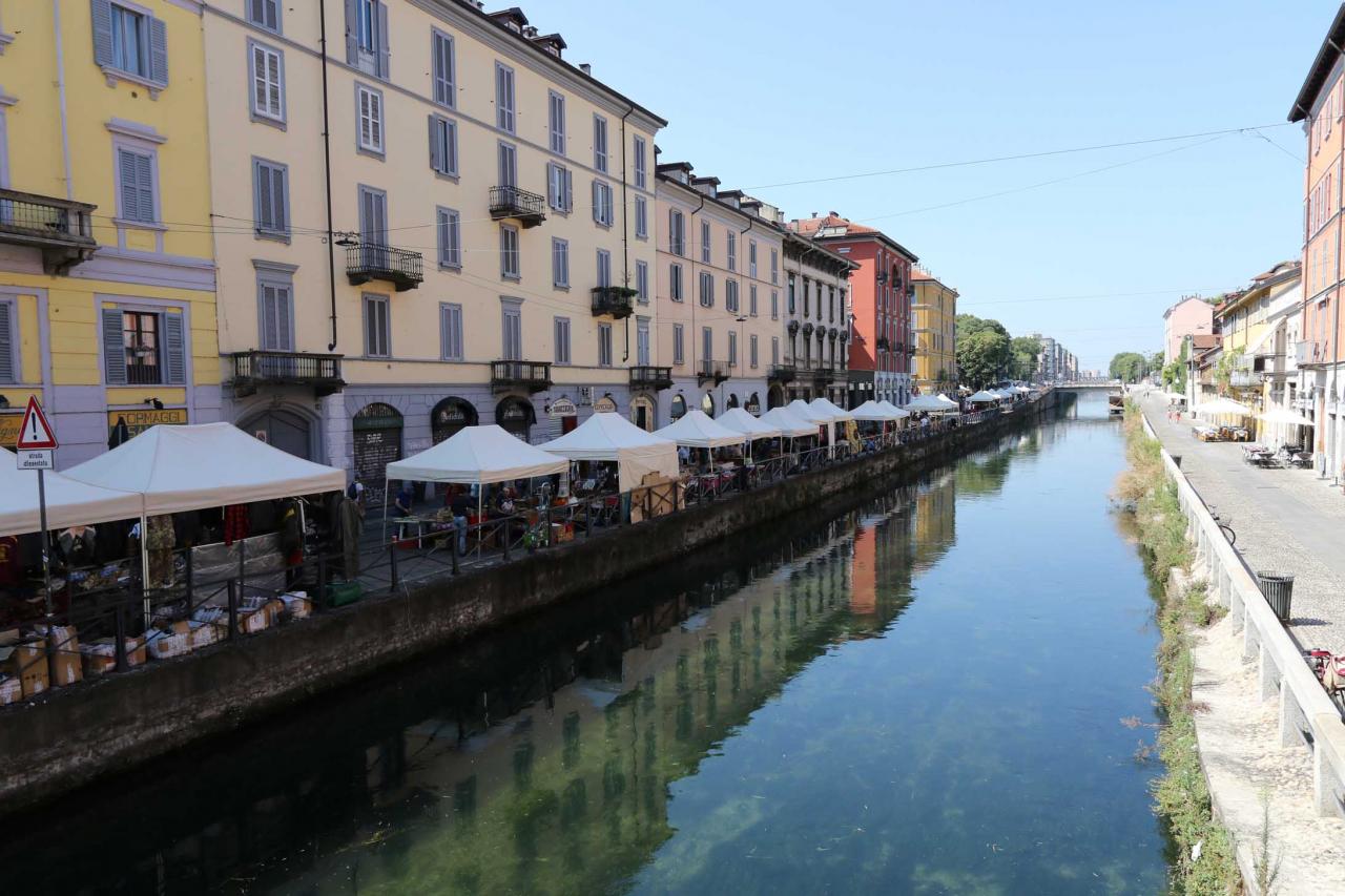 ce quartier est traversé par des canaux artificiels, les Navigli