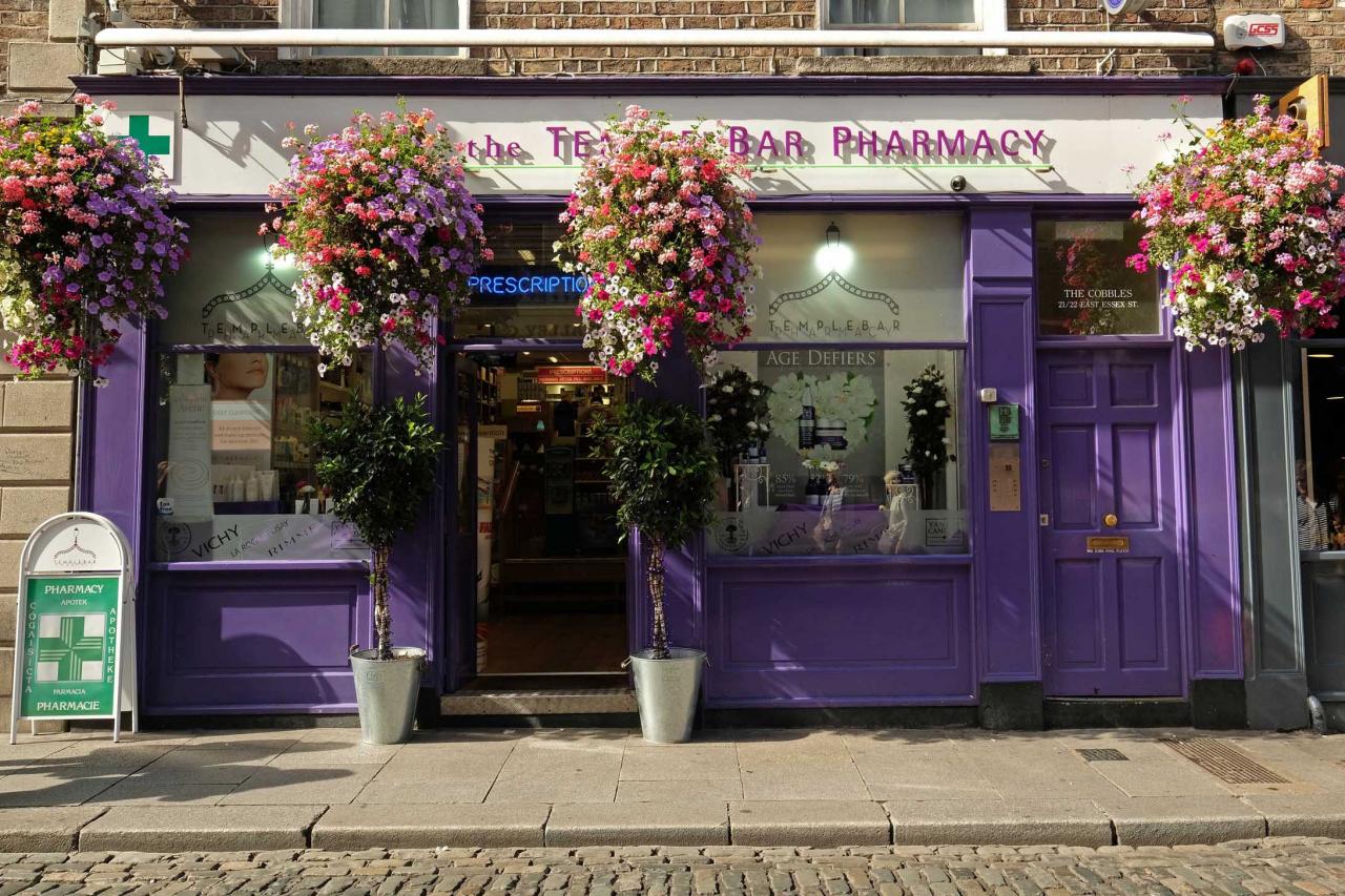 La pharmacie en face de Temple Bar