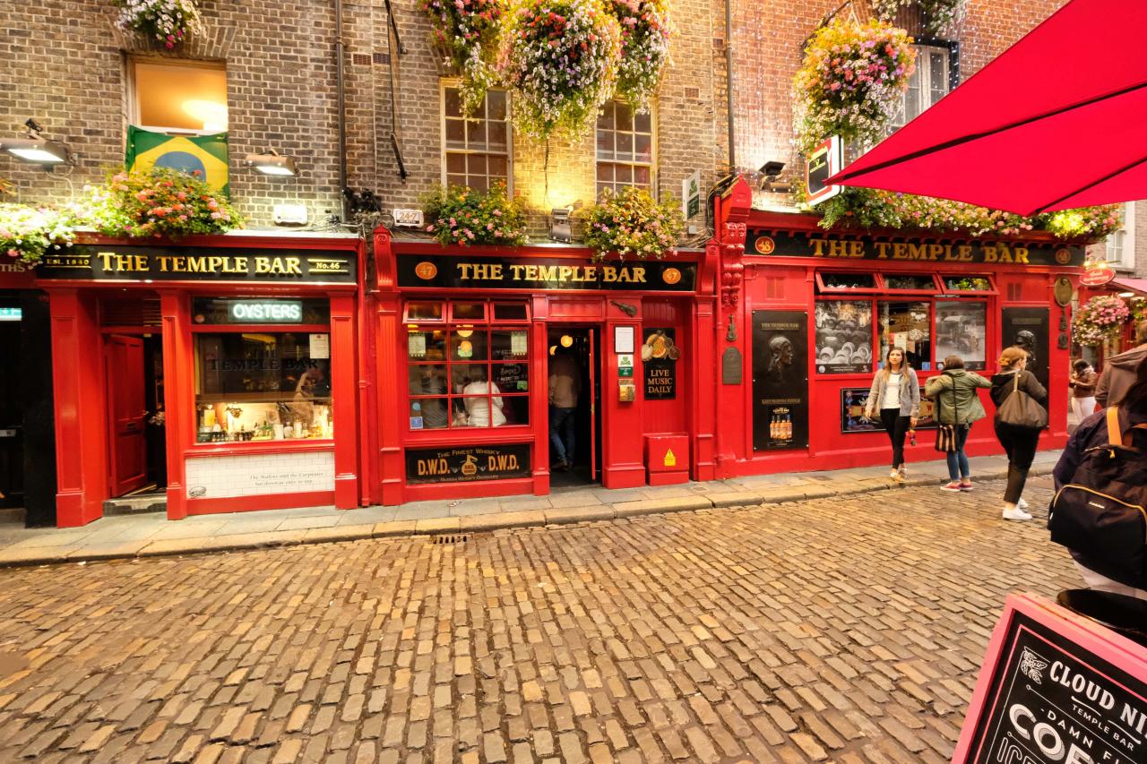 Temple Bar  un des pubs emblématiques et incontournable de Dublin