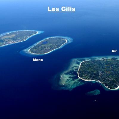 Les îles Gilis vues de haut ! plus proches de Lombok