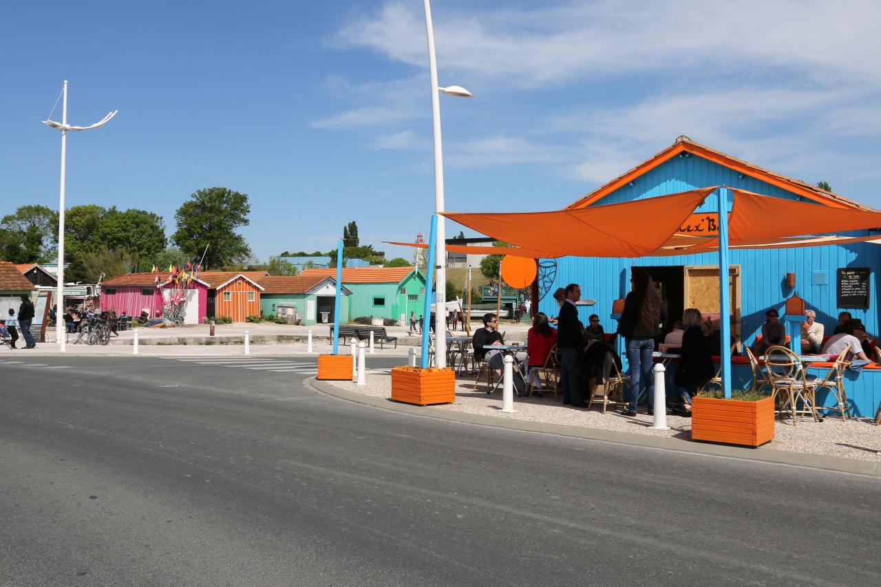 L'île d'Oléron, à marée basse, dommage, et ses cabanes colorées 