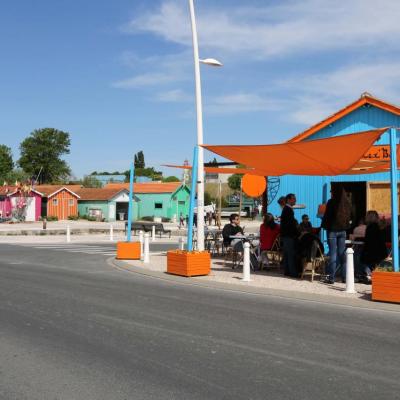 L'île d'Oléron, à marée basse, dommage, et ses cabanes colorées 