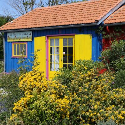 L'île d'Oléron, à marée basse, dommage, et ses cabanes colorées 