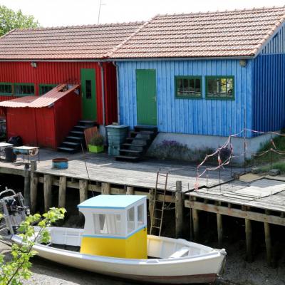 L'île d'Oléron, à marée basse, dommage, et ses cabanes colorées 