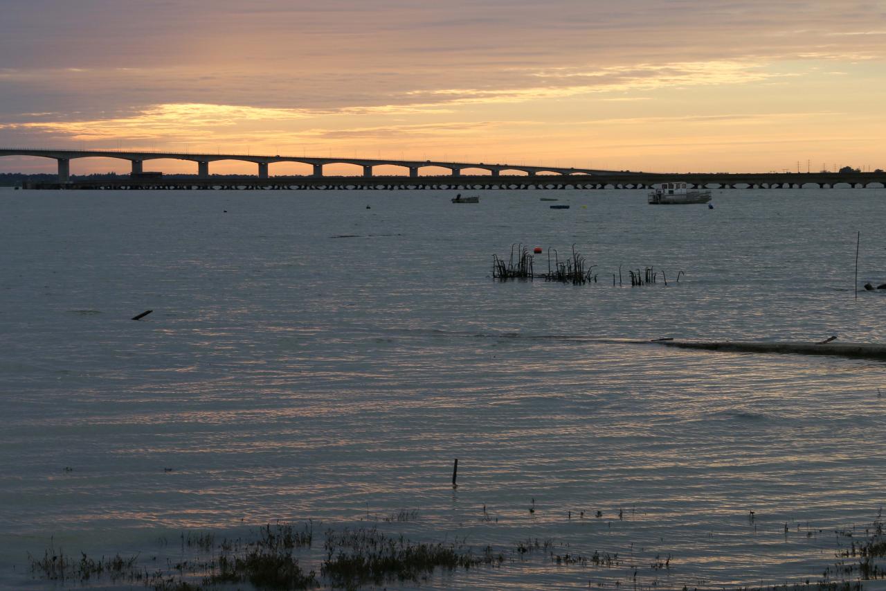 Coucher de soleil sur le Pont d'Oléron de 20h à 21h40