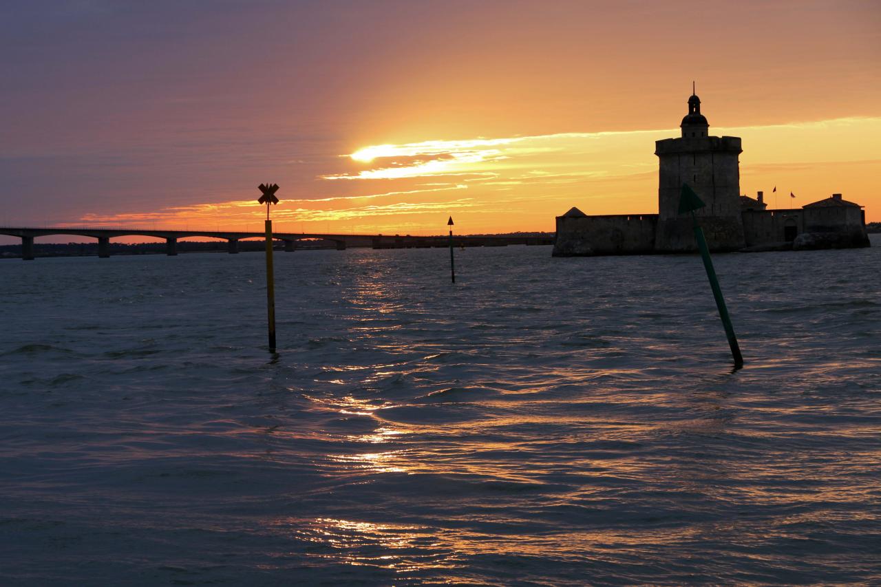 Coucher de soleil sur le Pont d'Oléron de 20h à 21h40