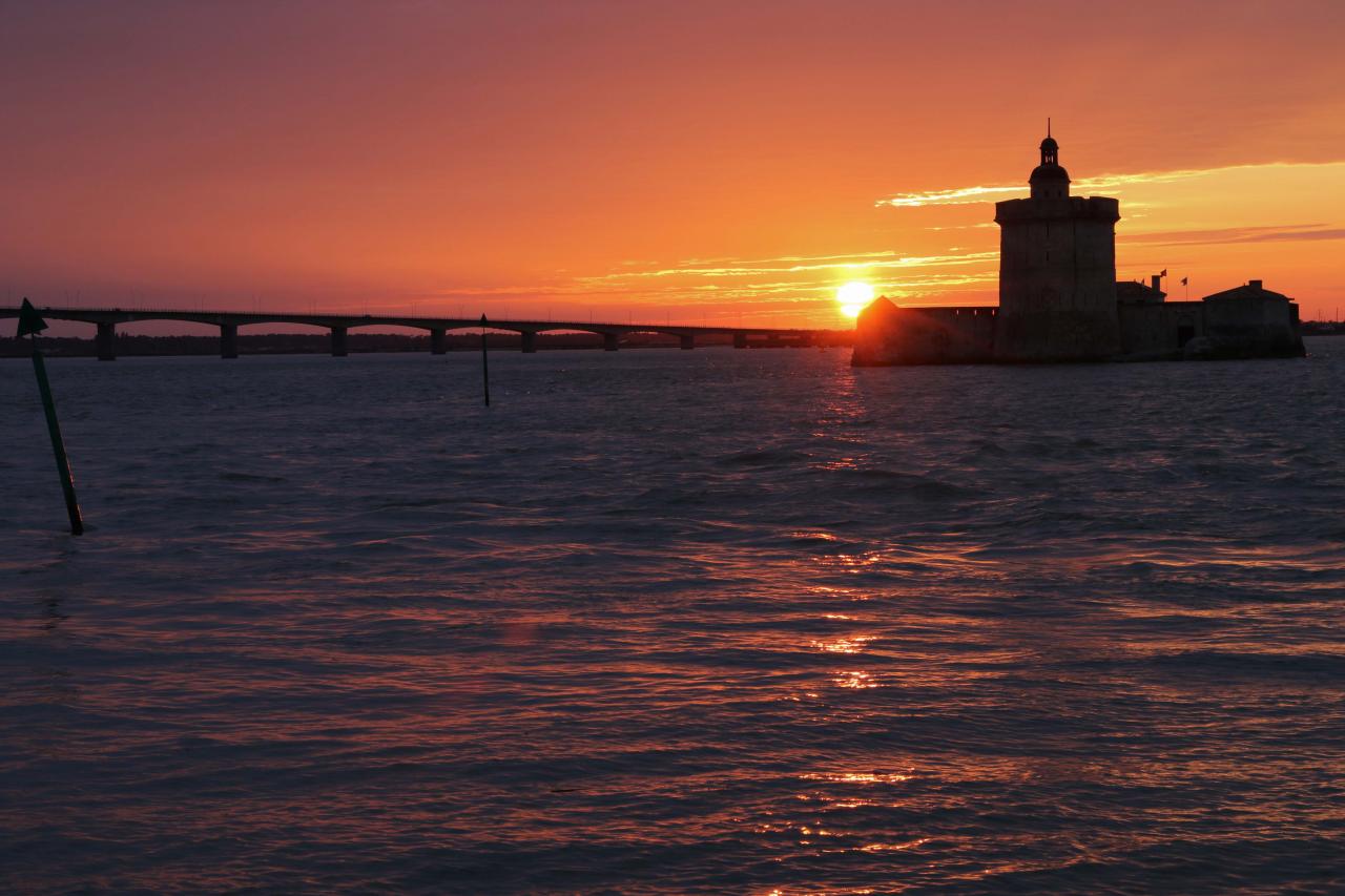 Coucher de soleil sur le Pont d'Oléron de 20h à 21h40