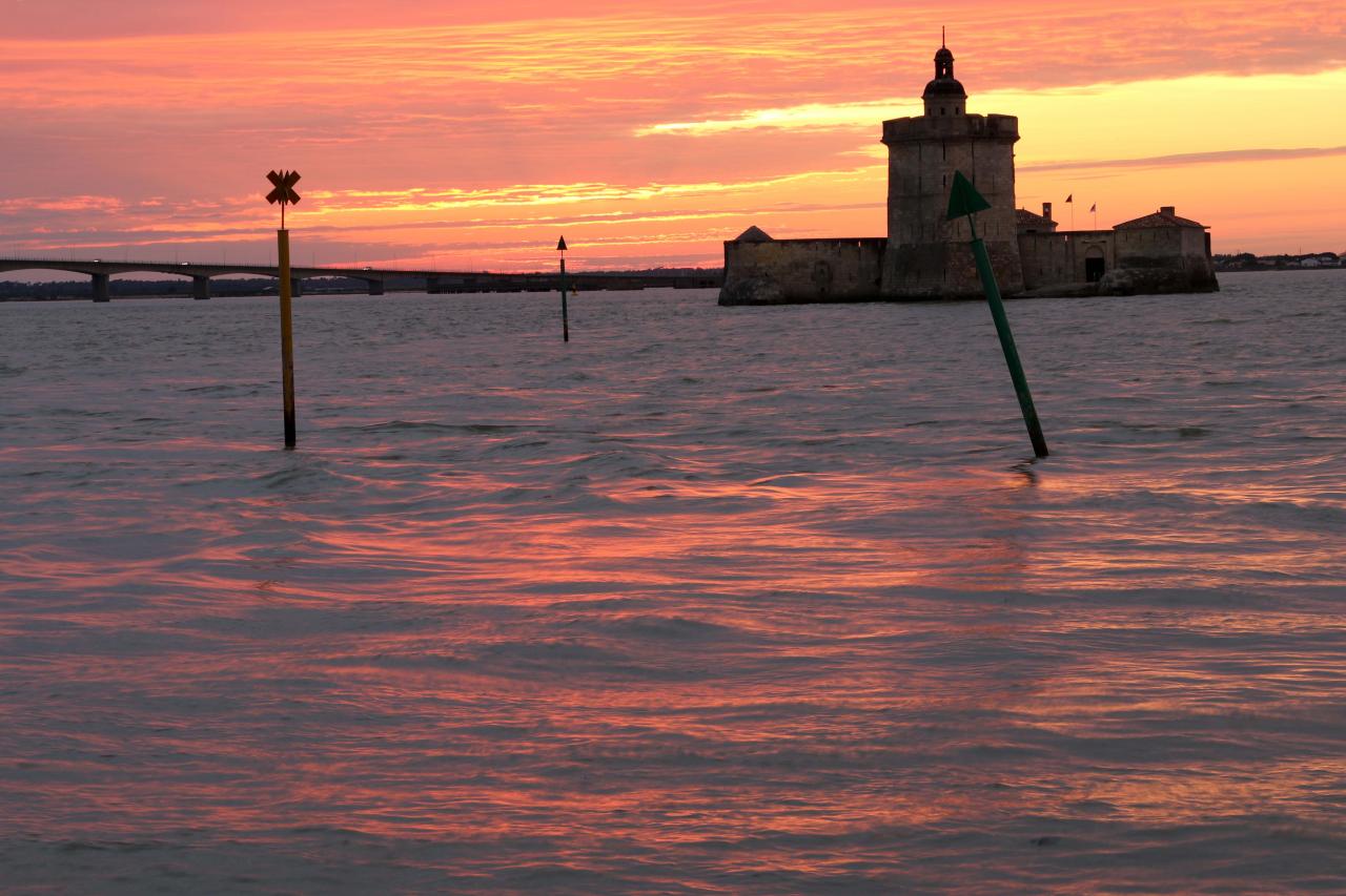 Coucher de soleil sur le Pont d'Oléron de 20h à 21h40