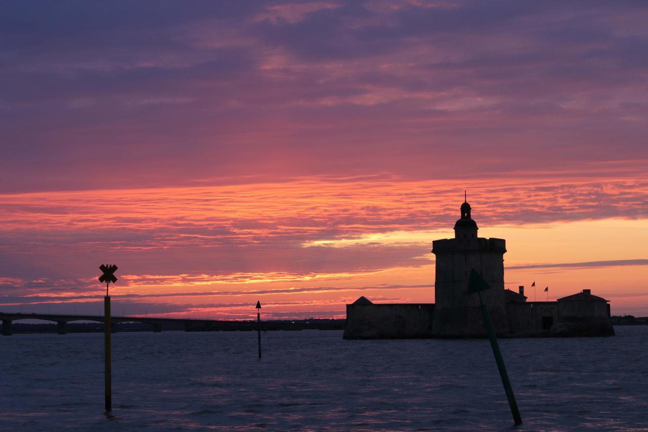 Coucher de soleil sur le Pont d'Oléron de 20h à 21h40