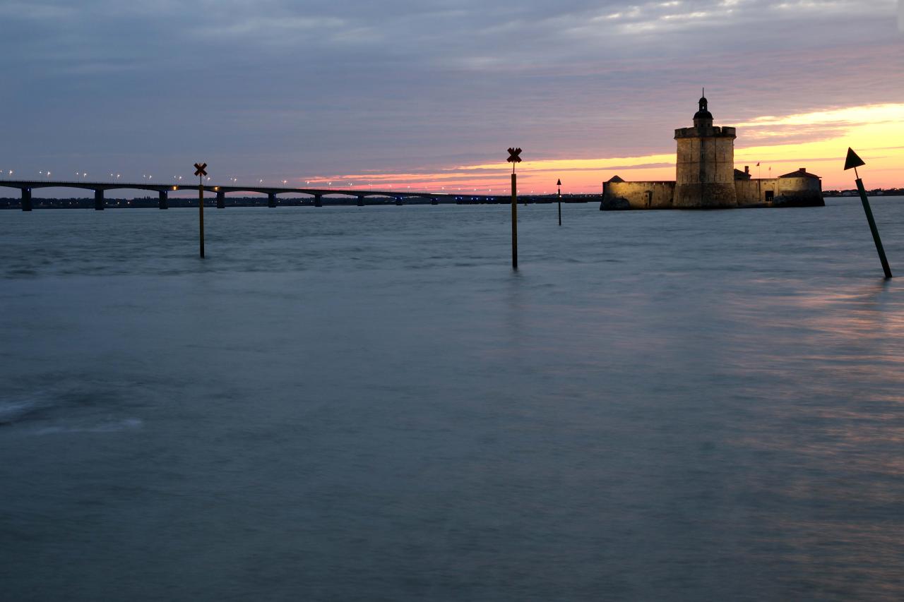 Coucher de soleil sur le Pont d'Oléron de 20h à 21h40