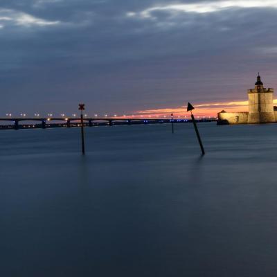 Coucher de soleil sur le Pont d'Oléron de 20h à 21h40