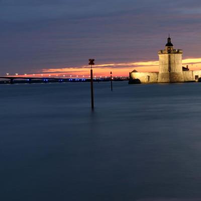 Coucher de soleil sur le Pont d'Oléron de 20h à 21h40