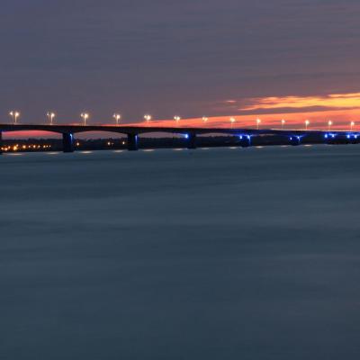 Coucher de soleil sur le Pont d'Oléron de 20h à 21h40