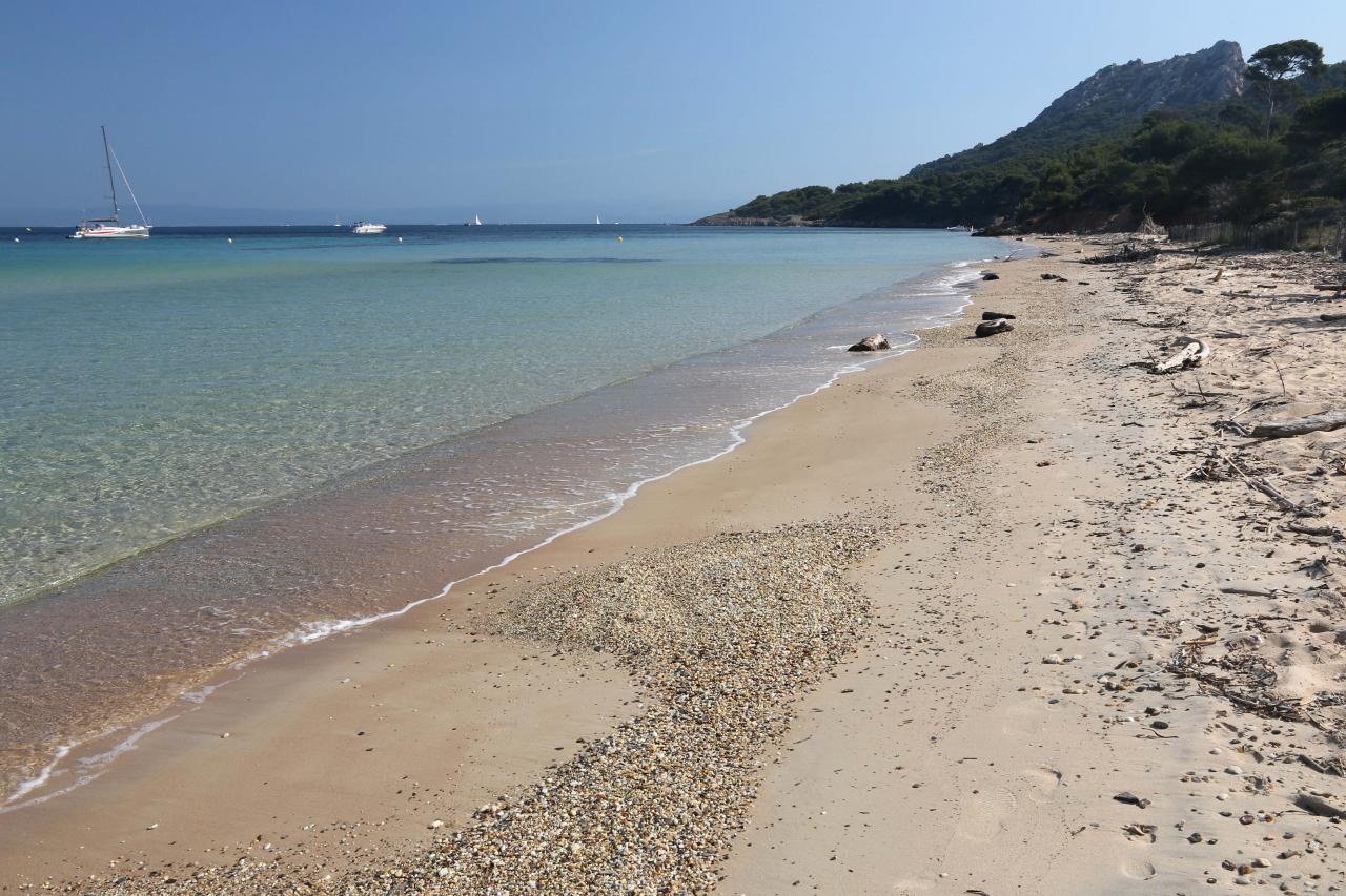 Plage Notre Dame une des plus belles de Porquerolles, au nord de l'île