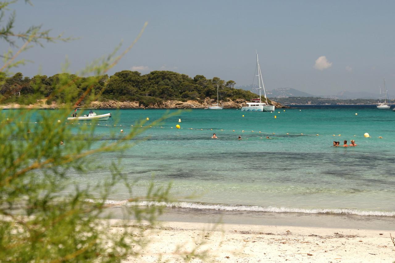 Sable blanc et pinède de la plage d'Argent, la plus populaire de l'Île