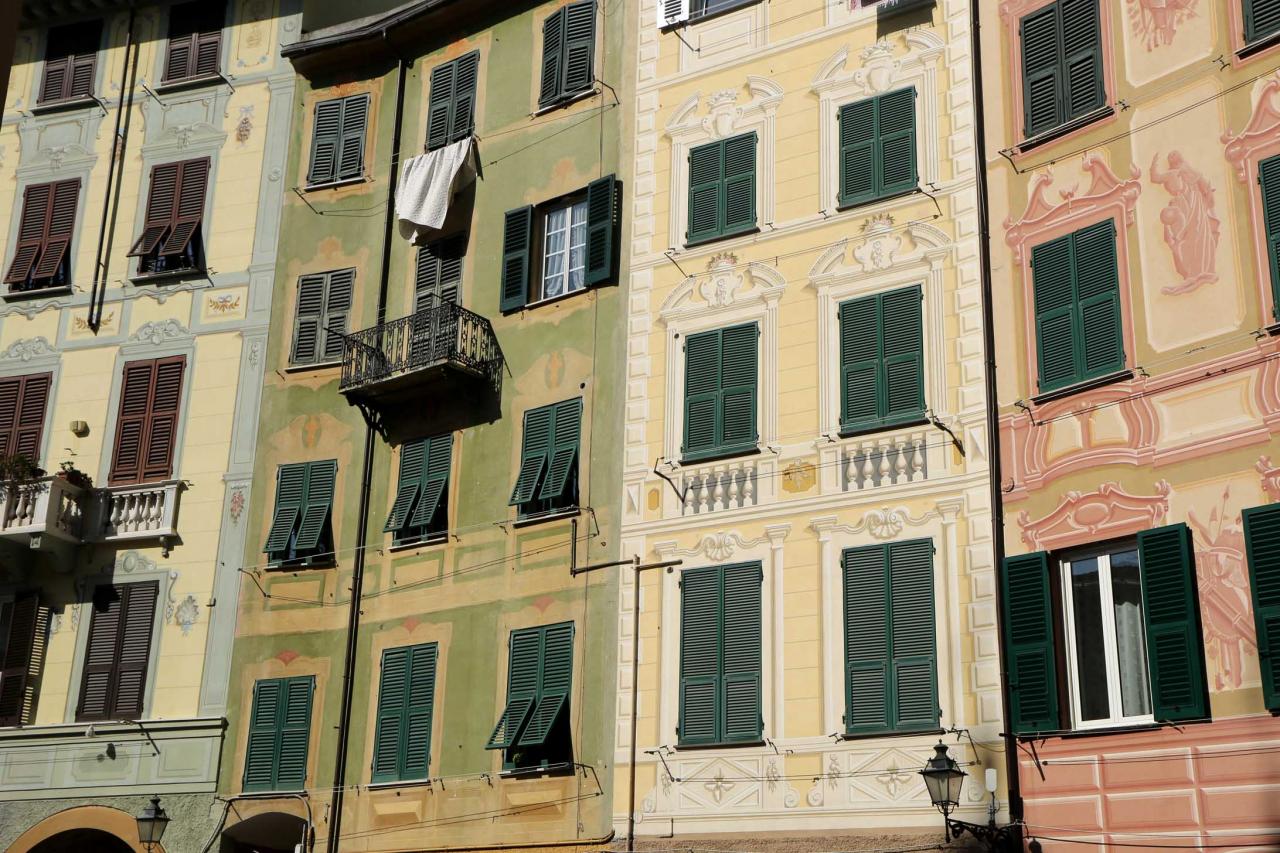 Les façades colorées et peintes en trompe l'oeil de Ste Margherita
