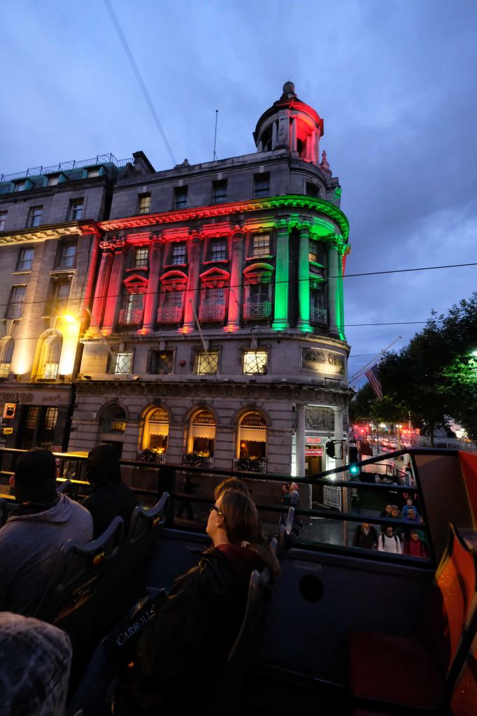 virée nocturne en bus sur les grands axes de Dublin