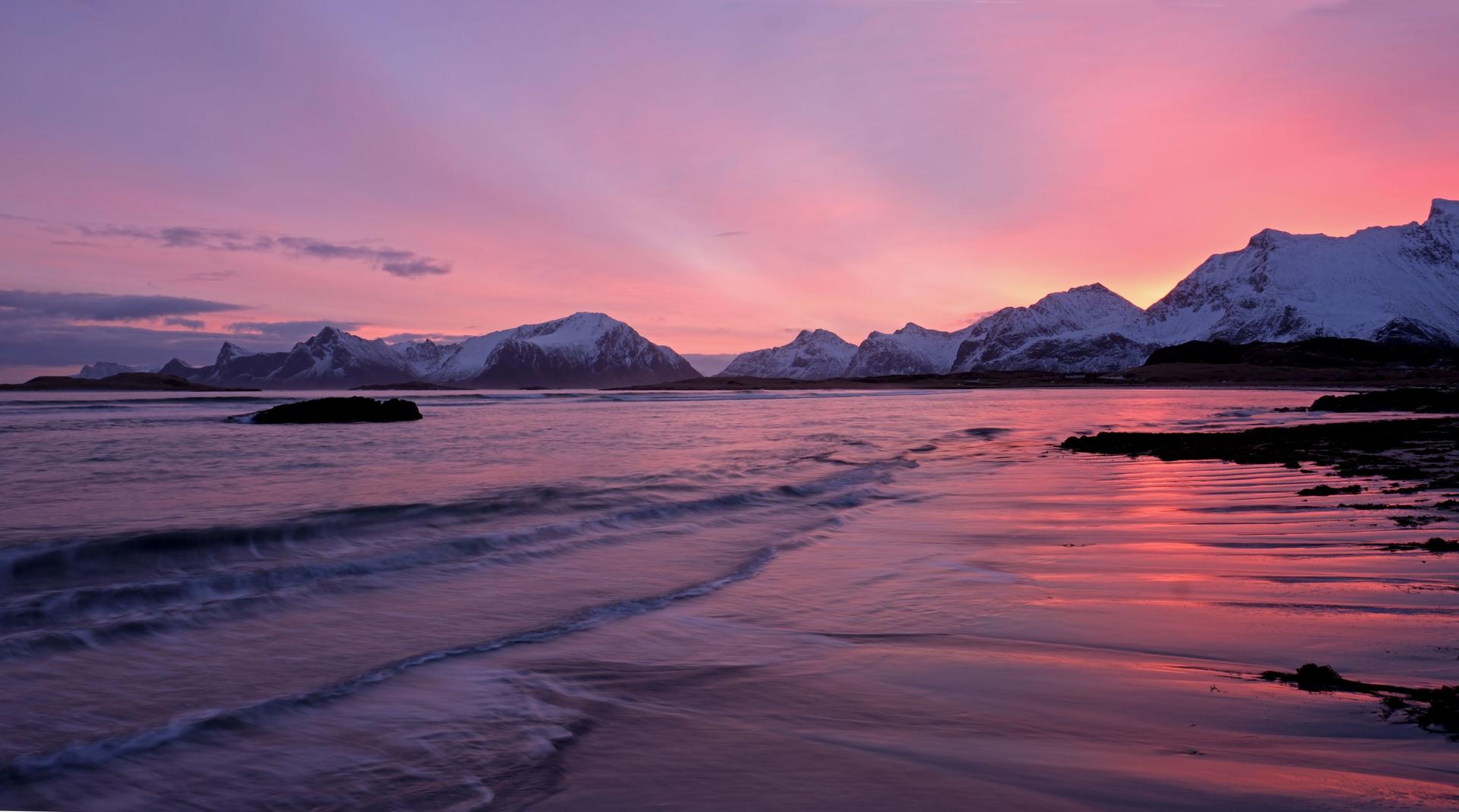 6h32 plage de Fredvang