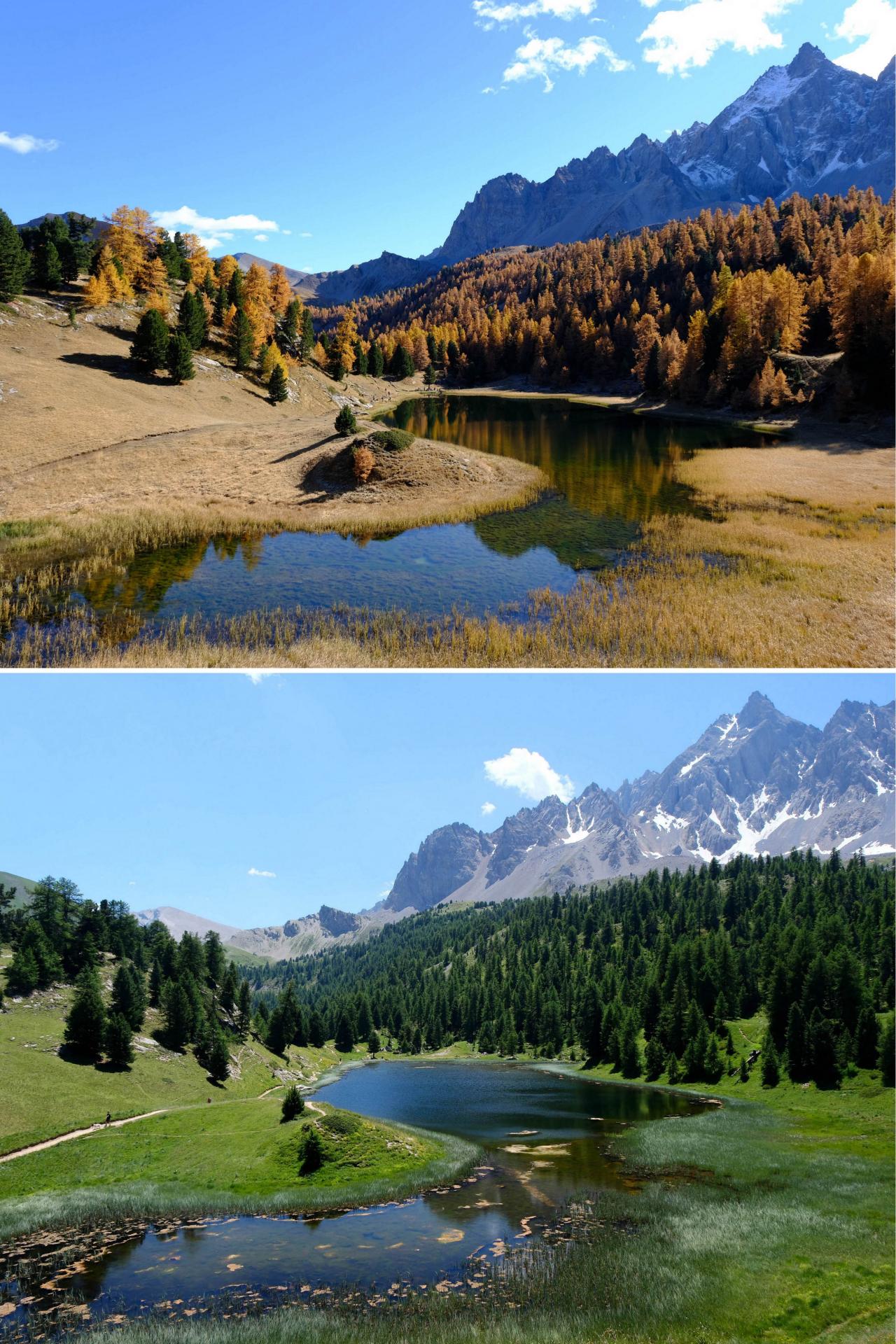 Automne été lac Miroir