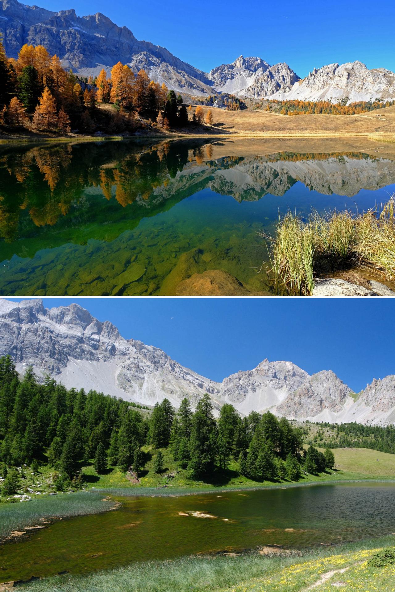 Automne été lac Miroir