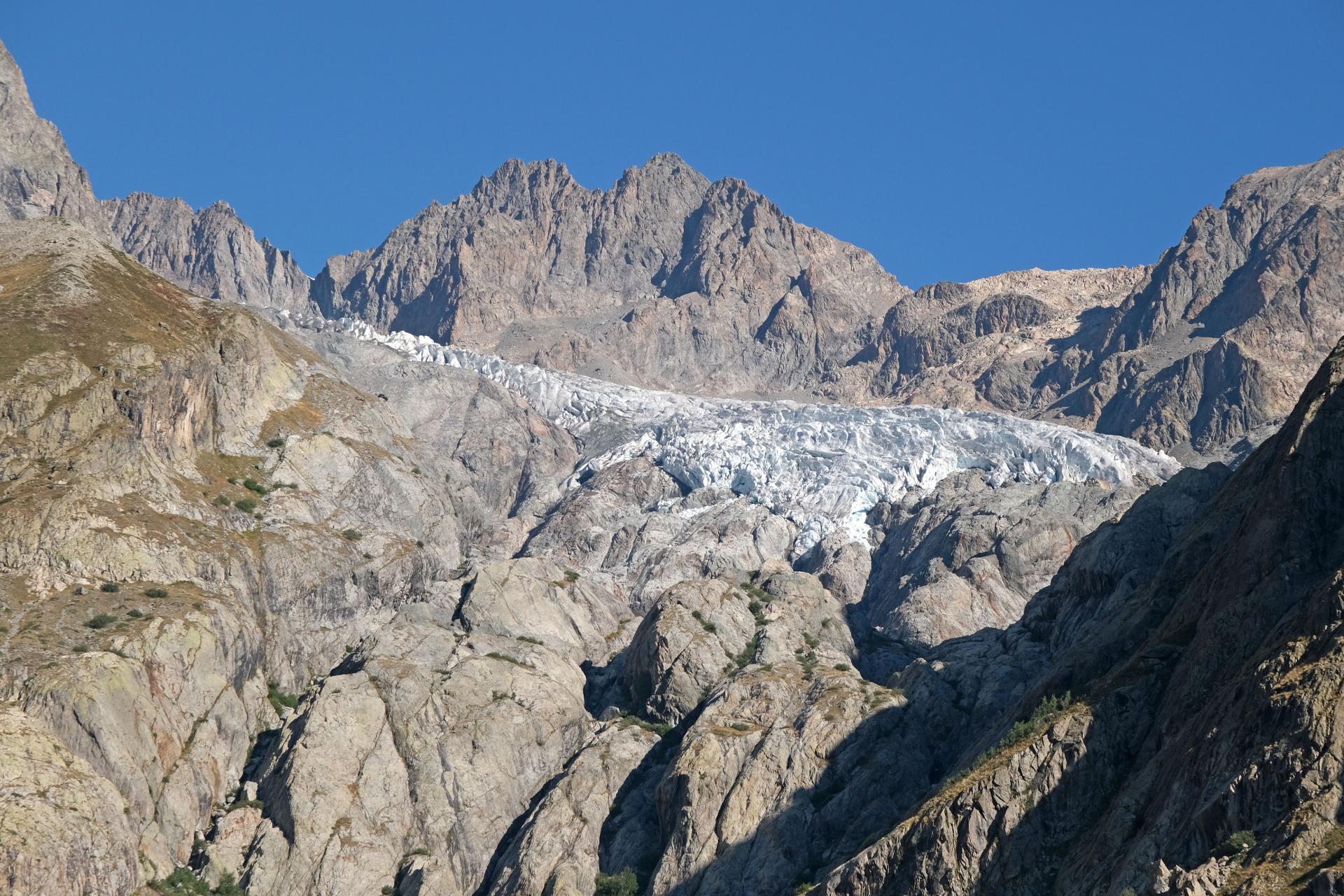 Le glacier blanc vu du parking de Madame Carle